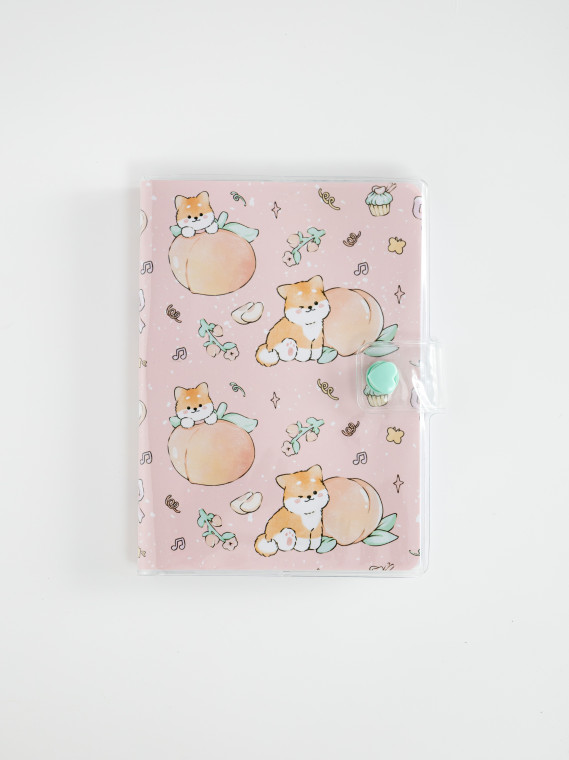 Блокнот А6 в пластиковой обложке Peach corgi