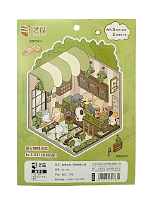 Наклейки для творчества Cute pet coffee nest (набор/ 2 листа наклеек и картонная подложка) — фото 2