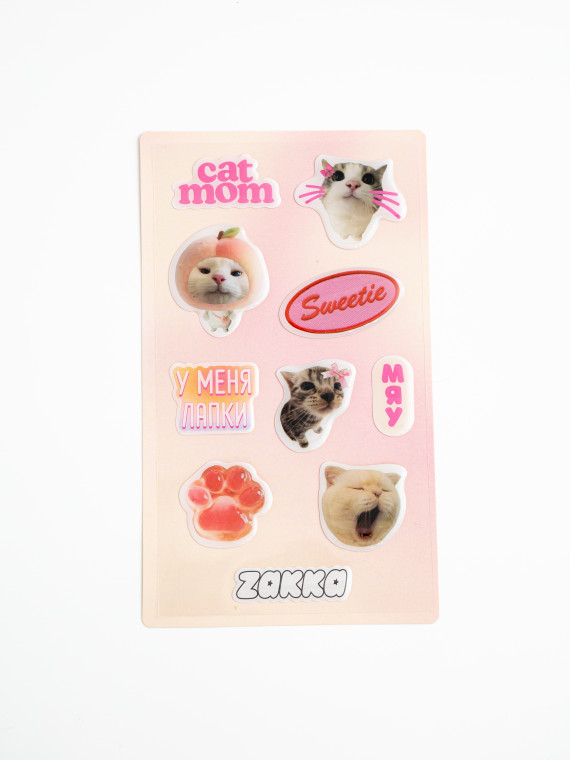 Наклейки эпоксидные Cat mom