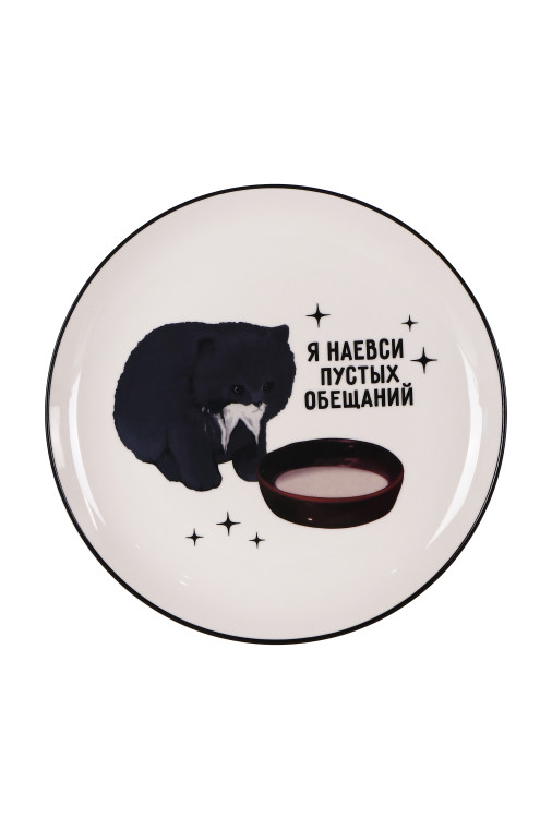 Тарелка керамическая "Я наевси пустых обещаний"