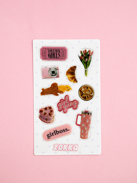 Наклейки эпоксидные Girlboss