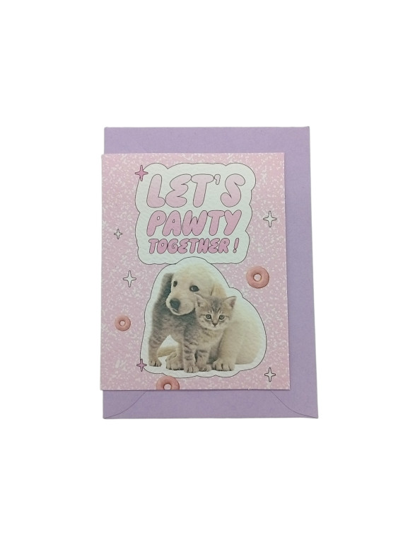 Открытка "Let's pawty together"